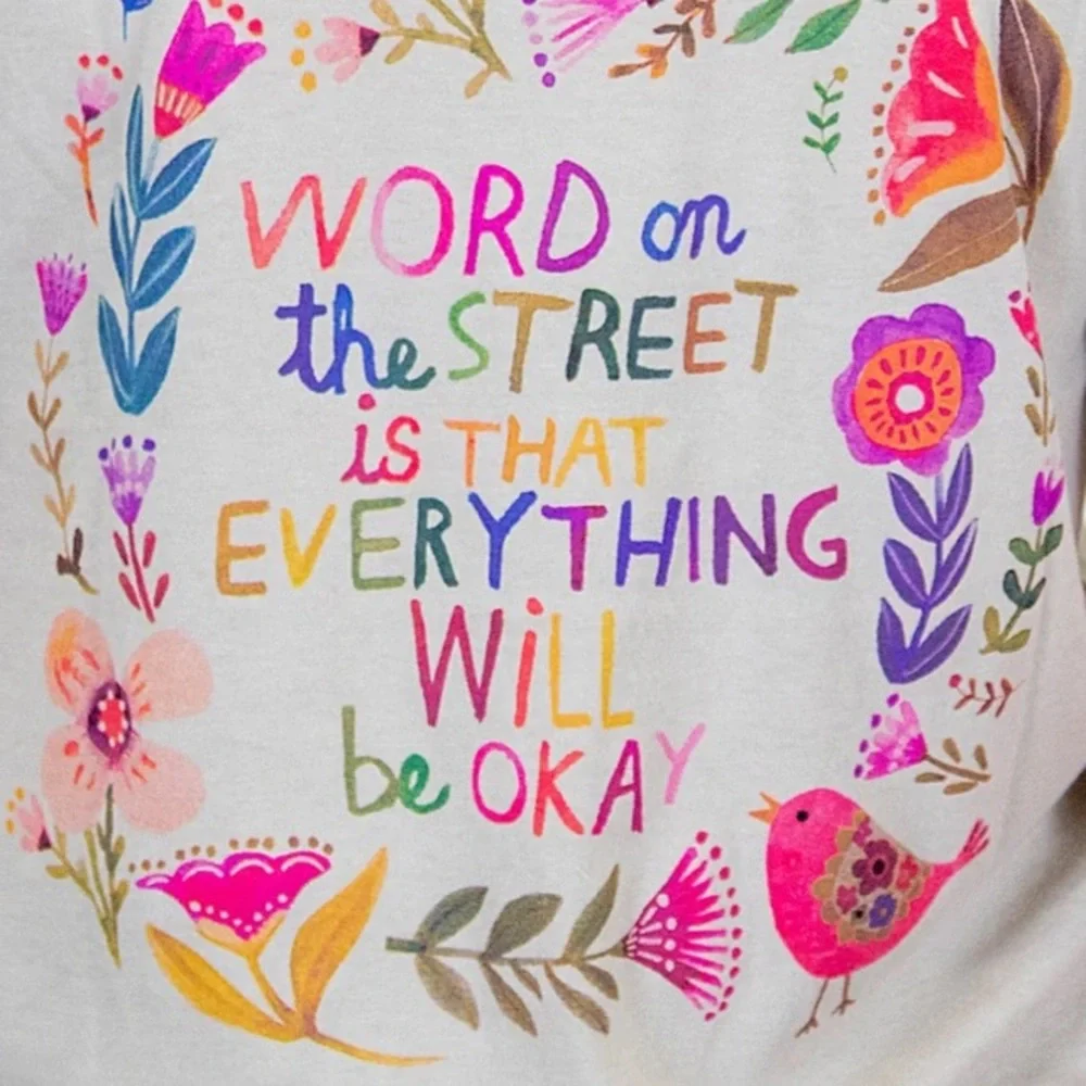Natural Life Gray Word On The Street Comfy Tee - NWT - Picture 3 of 4